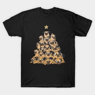 Funny Pug Christmas Tree T-Shirt